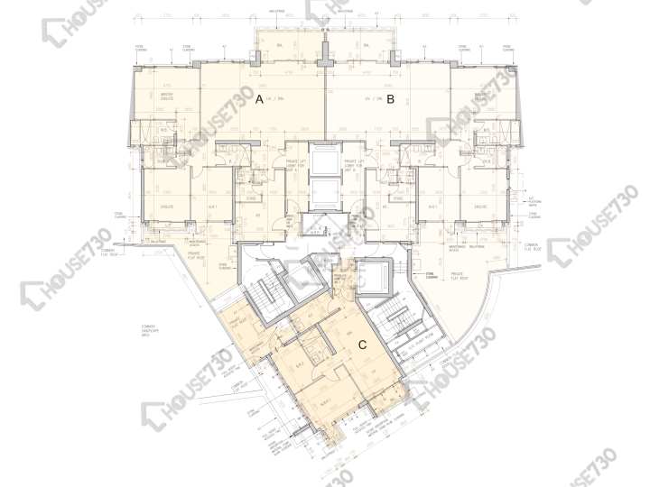St. George's Mansions 平面圖 St. George's Mansions 2座 1樓 樓層平面圖 - House730