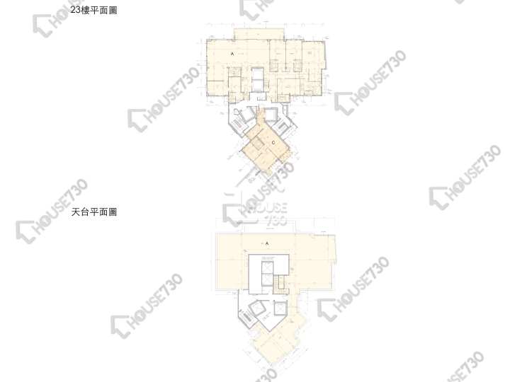 St. George's Mansions 平面圖 St. George's Mansions 3座 23樓 樓層平面圖 - House730