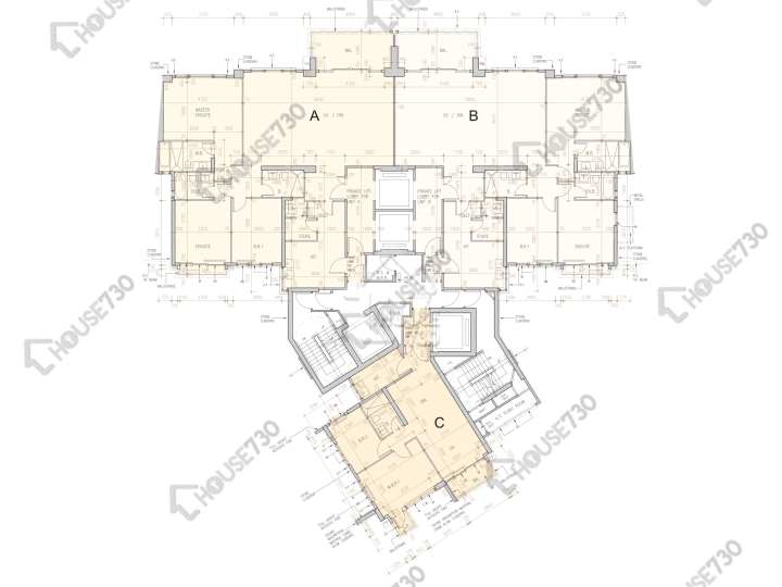 St. George's Mansions 平面圖 St. George's Mansions 2座 22樓 樓層平面圖 - House730