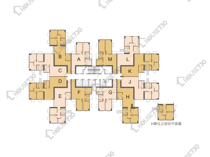雲疊花園 平面圖 雲疊花園 5座 2-27樓 樓層平面圖 - House730