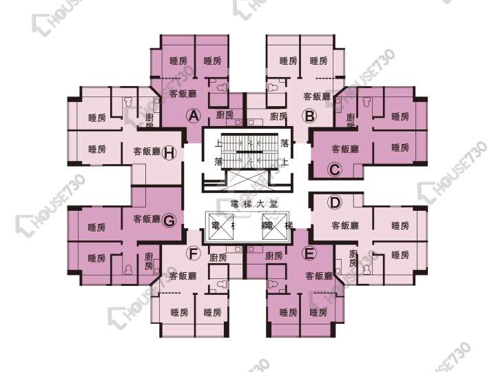 花園城 平面圖 花園城 1期 雅麗苑 (3座) 1-20樓 樓層平面圖 - House730
