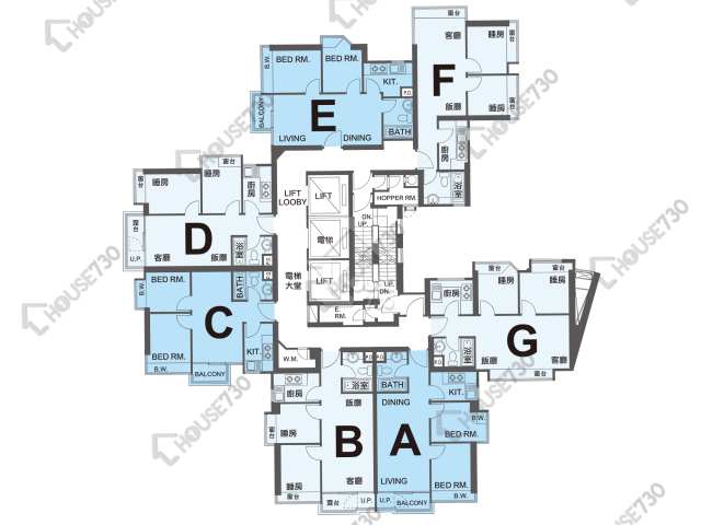 凱帆軒 平面圖 凱帆軒 1座 9-12,15-23,25-28,29樓 樓層平面圖 - House730