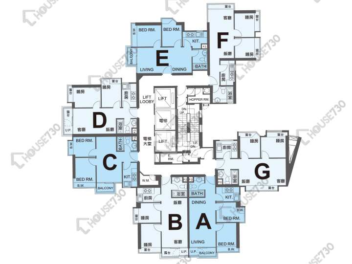 凱帆軒 平面圖 凱帆軒 1座 9-12,15-23,25-28,29樓 樓層平面圖 - House730