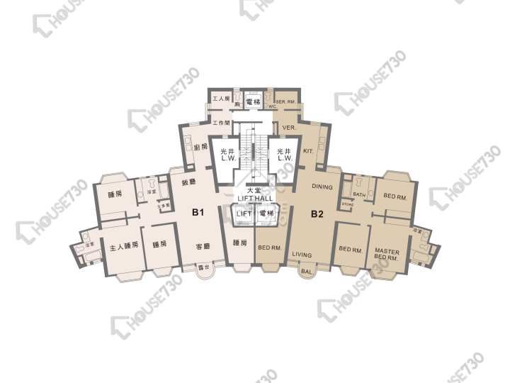 Beverly Hill Floor Plans Beverly Hill Block B 1-37/F Floor Plan - House730