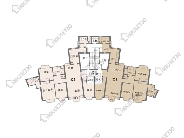 Beverly Hill Floor Plans Beverly Hill Block C 1-37/F Floor Plan - House730
