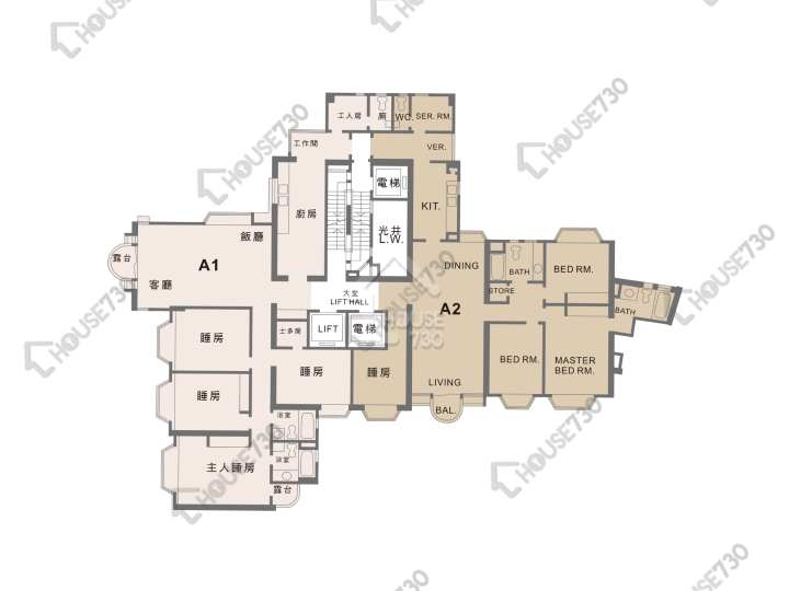 Beverly Hill Floor Plans Beverly Hill Block A 19-37/F Floor Plan - House730