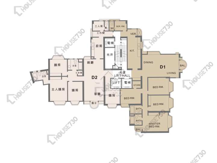 Beverly Hill Floor Plans Beverly Hill Block D 1-37/F Floor Plan - House730