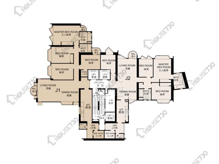 Beverly Hill Floor Plans Beverly Hill Block J 7-12/F Floor Plan - House730