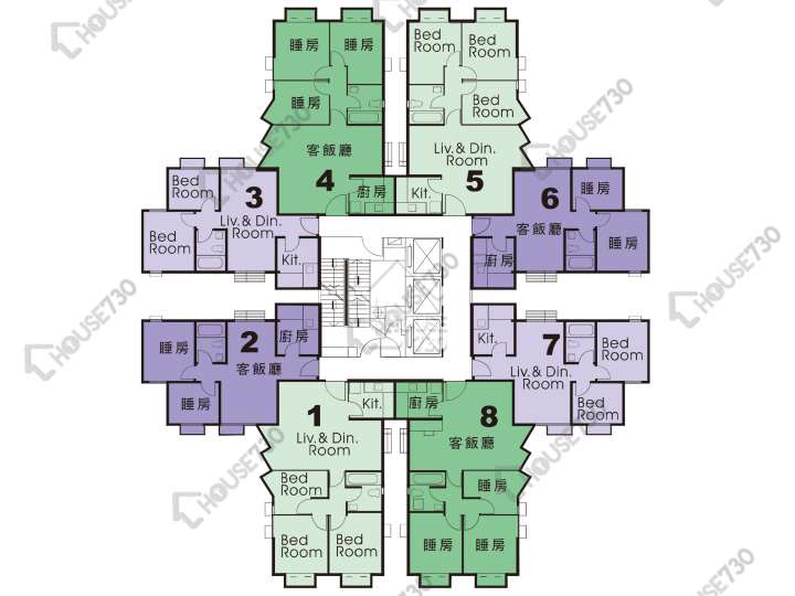 峻峰花園 平面圖 峻峰花園 C座 6-13,15-25,26樓 樓層平面圖 - House730