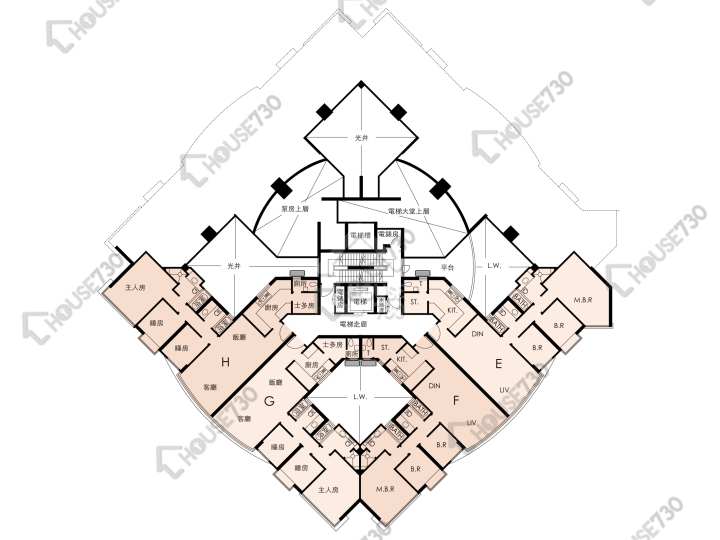 帝琴湾 平面图 帝琴湾 凯弦居 1座 1楼 楼层平面图 - House730