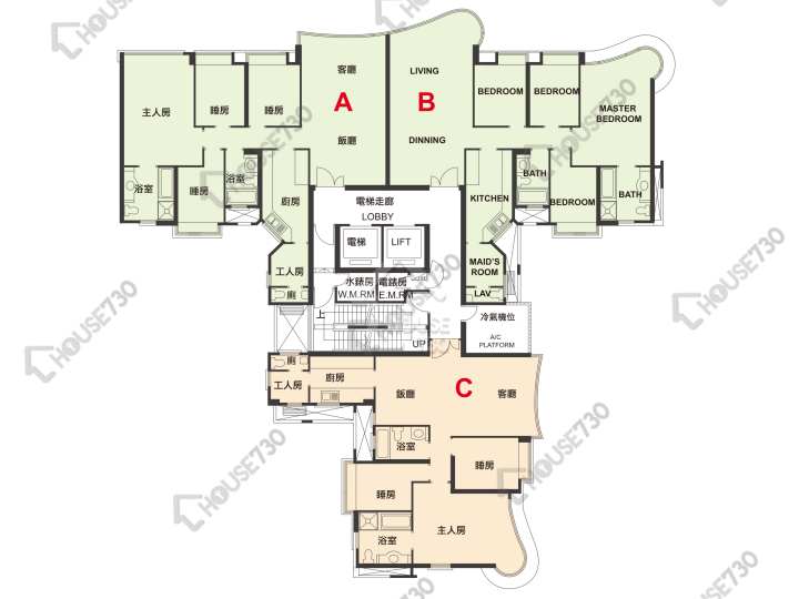 帝琴湾 平面图 帝琴湾 凯琴居 16座 1-3,5-10,11楼 楼层平面图 - House730