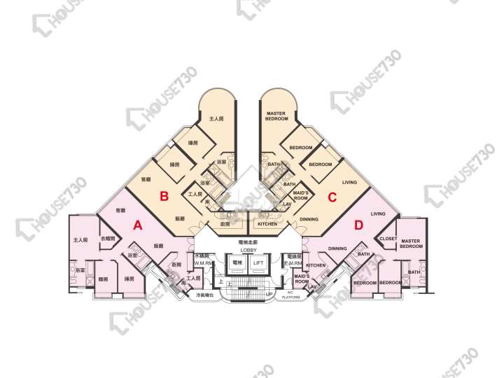 帝琴湾 平面图 帝琴湾 凯琴居 11座 1-3,5-10,11楼 楼层平面图 - House730