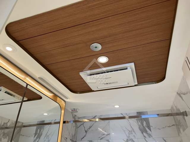 浴室同樣設有木紋鋁板天花，設Panasonic浴室寶