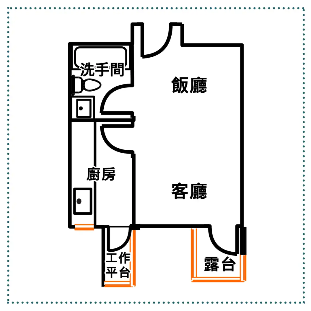 开放式单位内的梗厨，实用面积约46平方尺，如一间细房无异，绝对足够成为一间睡房，惟发展商却选择用作厨房。