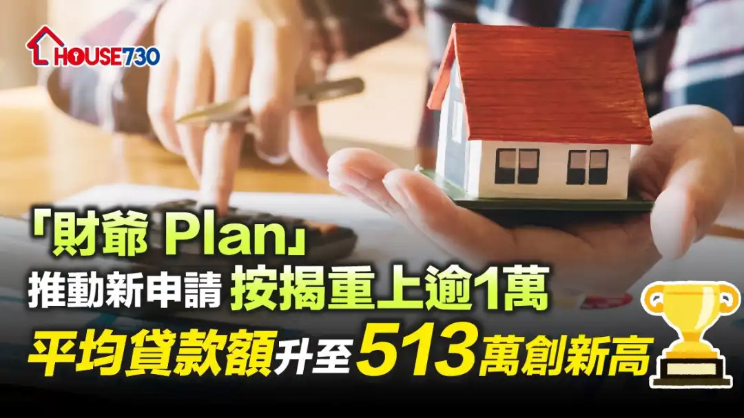 受惠「財爺 Plan」按保放寬，金管局公布，4月住宅按揭新申請貸款宗數為11,830宗，比3月9,818宗增加20.5%或2,012宗，連升2個月，並創5個月新高。