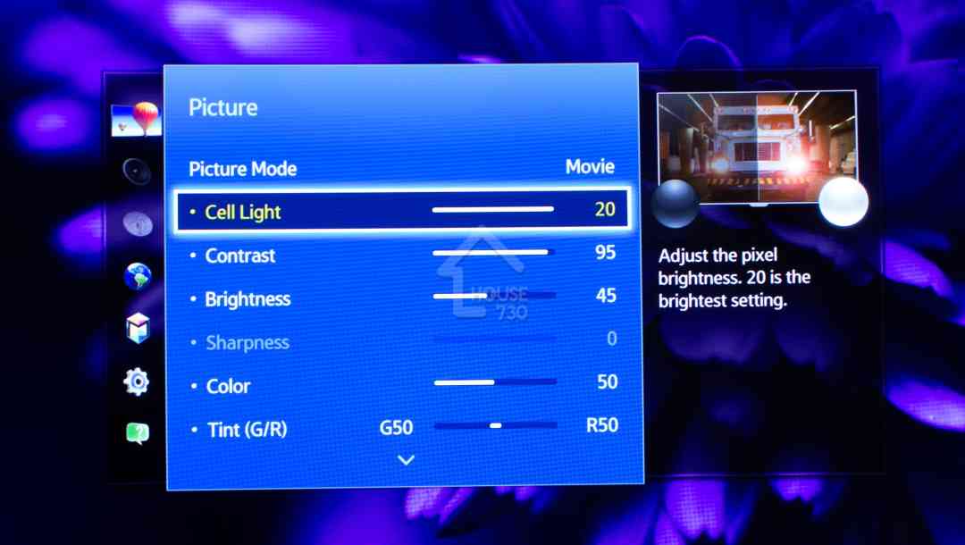 電影模式係最接近電視最靚嘅畫面模式，但亦需要作出微調。