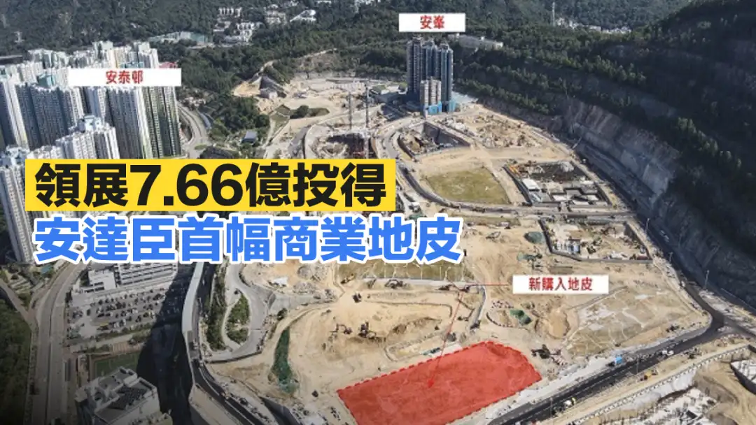 领展斥资7.66亿元投得安达臣道首幅商业地皮，每方尺楼面地价5,501元。