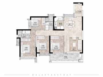 星河·東悅灣 128方 四房 - House730