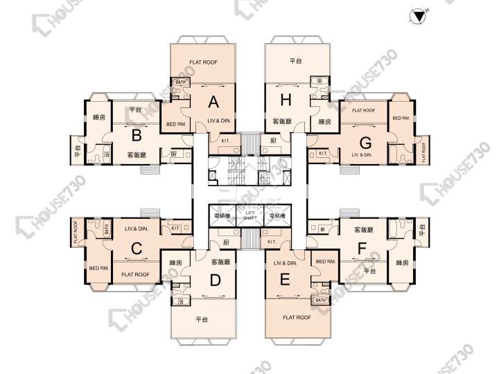 銀禧花園 平面圖 銀禧花園 5座 38樓 樓層平面圖 - House730