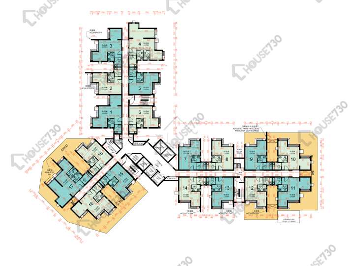 凱樂苑 平面圖 凱樂苑 E座 (凱曈閣) 2樓 樓層平面圖 - House730