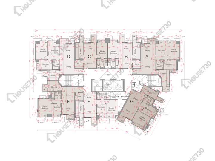 溱柏 平面圖 溱柏 7座 2樓 樓層平面圖 - House730