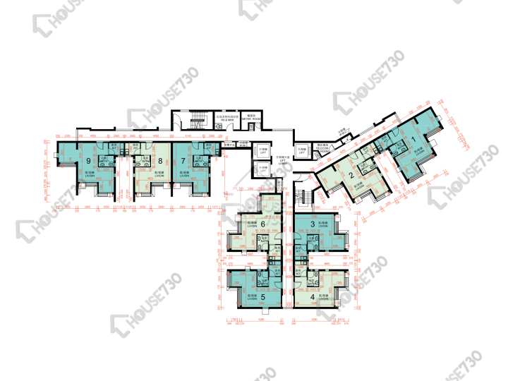 凱樂苑 平面圖 凱樂苑 B座 (凱莎閣) 2-38樓 樓層平面圖 - House730