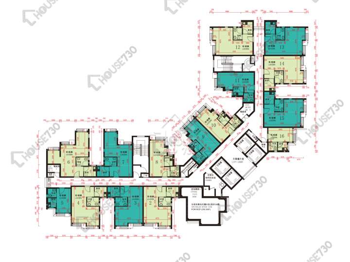 麗翠苑 平面圖 麗翠苑 4座 (麗棋閣) 39樓 樓層平面圖 - House730