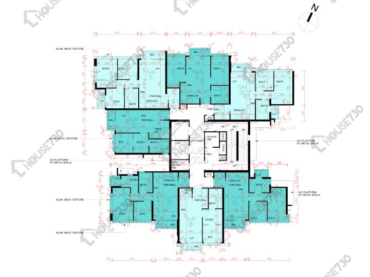雲海 平面圖 雲海 1期 Maple Court 1座 3,5-9,10樓 樓層平面圖 - House730