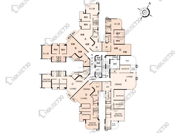 奕翠園 平面圖 奕翠園 5座 10樓 樓層平面圖 - House730
