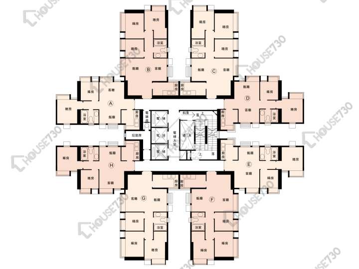 荃灣廣場 平面圖 荃灣廣場 2座 8-36樓 樓層平面圖 - House730