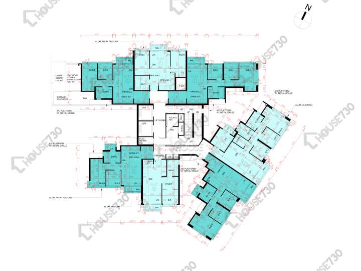 雲海 平面圖 雲海 1期 Maple Court 2座 2樓 樓層平面圖 - House730