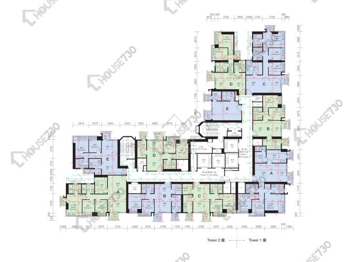 逸峯 平面图 逸峯 1座 6-11楼 楼层平面图 - House730