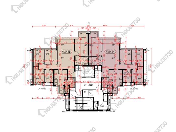 爾巒 平面圖 爾巒 珍諾華大道 1座 2樓 樓層平面圖 - House730