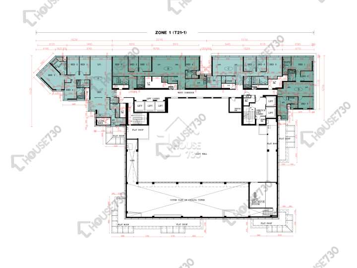 天璽 平面圖 天璽 21座 - 1區 (日鑽) 83樓 樓層平面圖 - House730