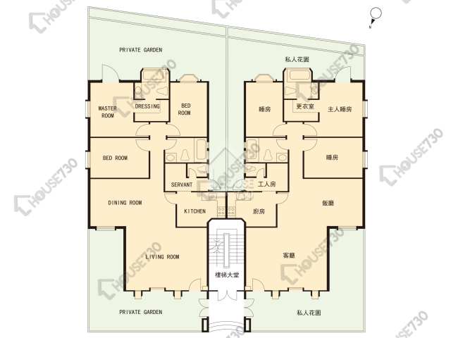 香島道45號 平面圖 香島道 45 號 A座 1樓 樓層平面圖 - House730
