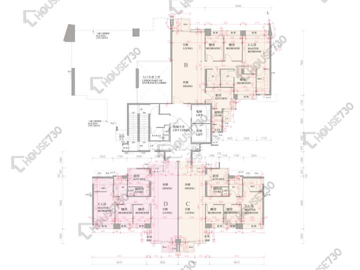 逸珑湾 平面图 逸珑湾 I 大厦18座 1楼 楼层平面图 - House730