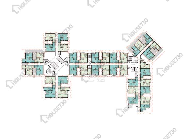 雍明苑 平面圖 雍明苑 B座 (澤明閣) 2樓 樓層平面圖 - House730