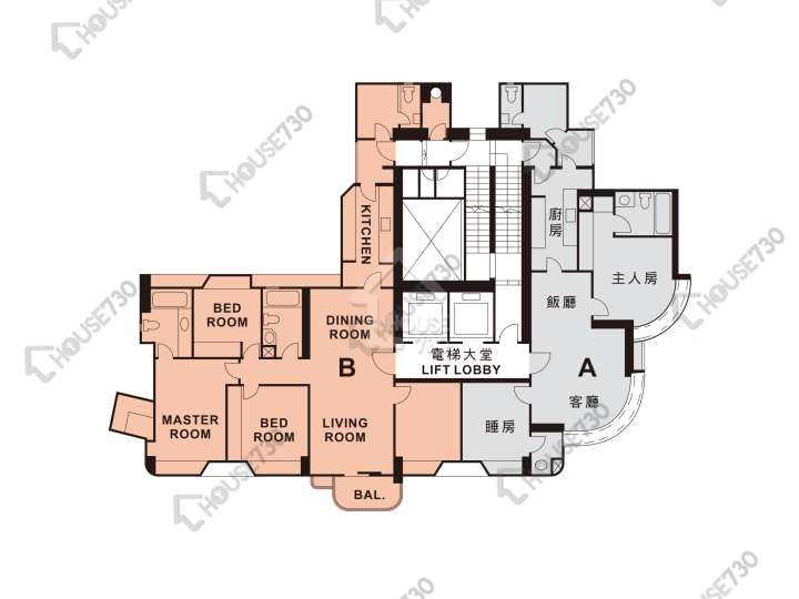 淺水灣道37號 平面圖 淺水灣道 37 號 3座 2-23樓 樓層平面圖 - House730