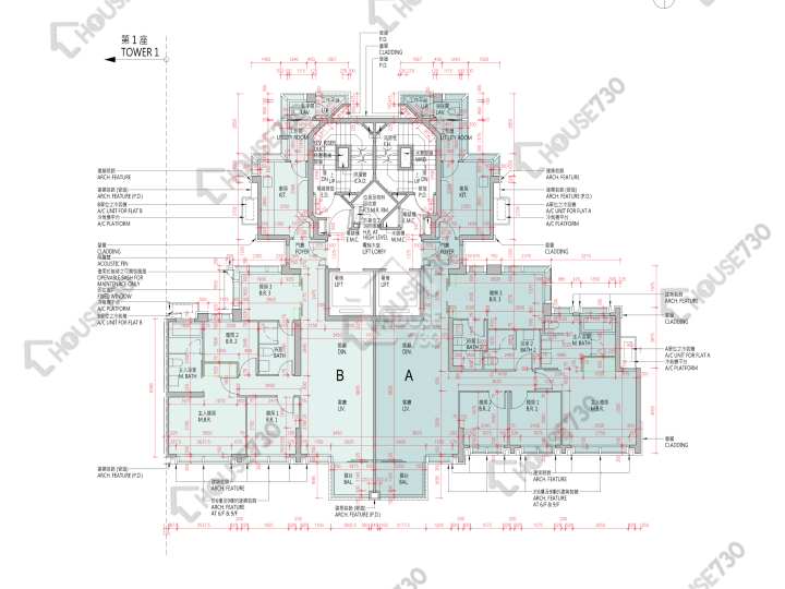 高爾夫.御苑 平面圖 高爾夫.御苑 2座 3,5-11,12樓 樓層平面圖 - House730