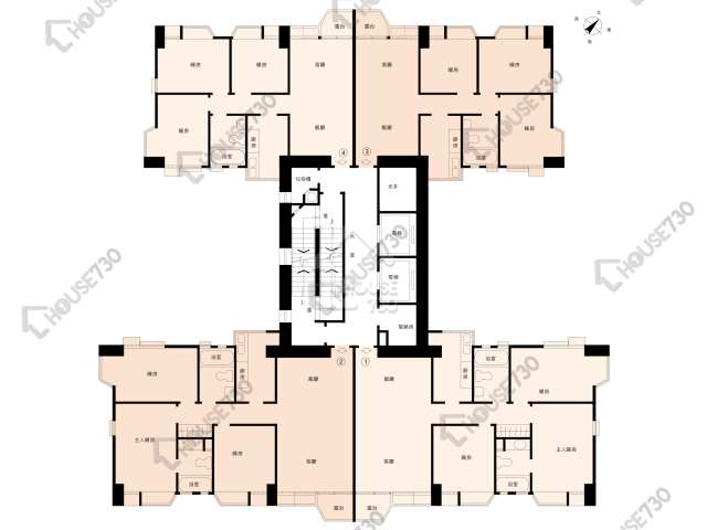 沙田廣場 平面圖 沙田廣場 寶星閣 (D座) 1-27樓 樓層平面圖 - House730