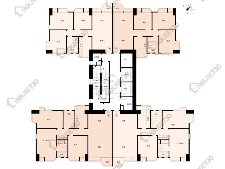 沙田廣場 平面圖 沙田廣場 寶星閣 (D座) 1-27樓 樓層平面圖 - House730