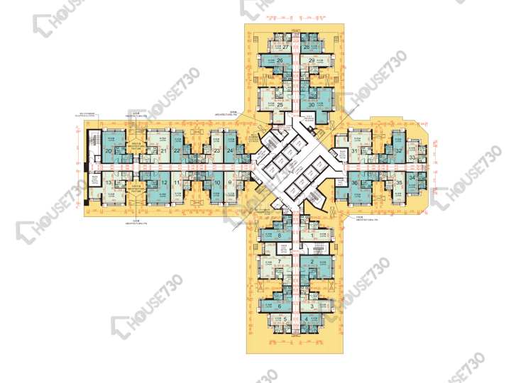 青富苑 平面圖 青富苑 B座 1樓 樓層平面圖 - House730