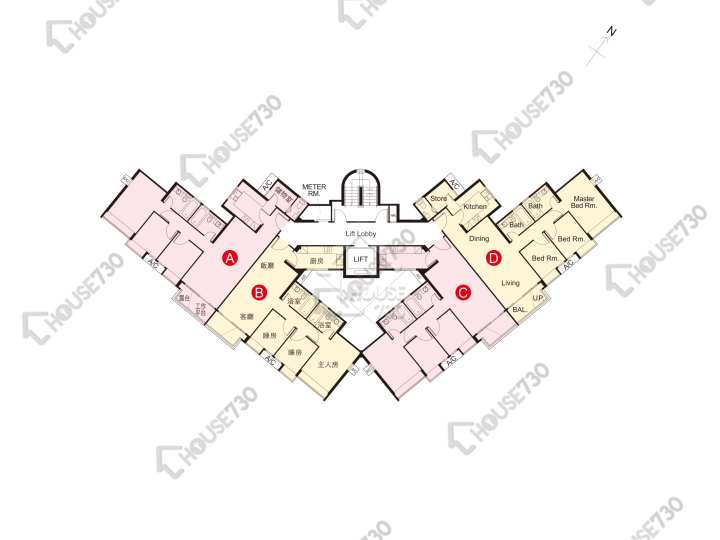 綠悅 平面圖 綠悅 1座 2-3樓 樓層平面圖 - House730
