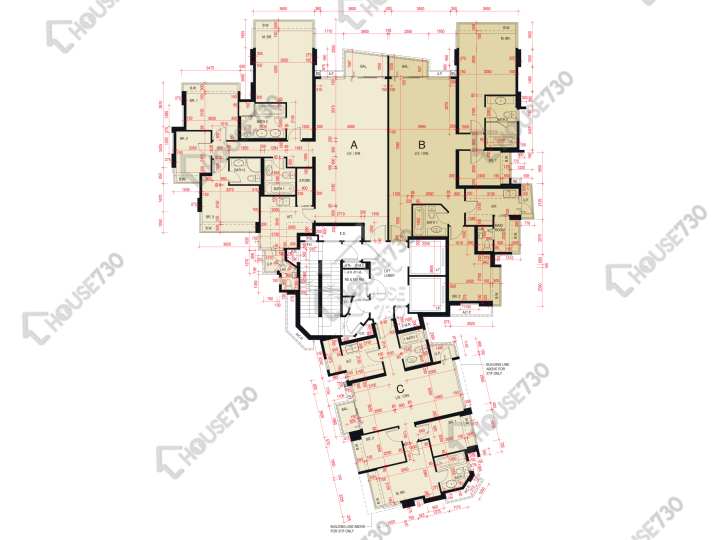 維港.星岸 平面圖 維港.星岸 5座 25-27樓 樓層平面圖 - House730