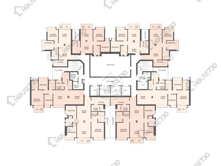 碧堤半島 平面圖 碧堤半島 2期 2座 10樓 樓層平面圖 - House730