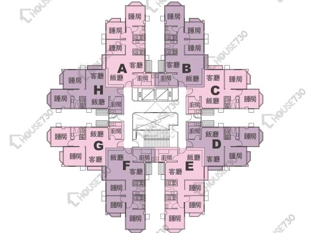 翠林閣 平面圖 翠林閣 1座 4-21樓 樓層平面圖 - House730