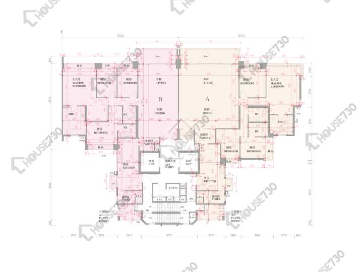 逸珑湾 平面图 逸珑湾 I 大厦1座 2-3,5-12,15楼 楼层平面图 - House730