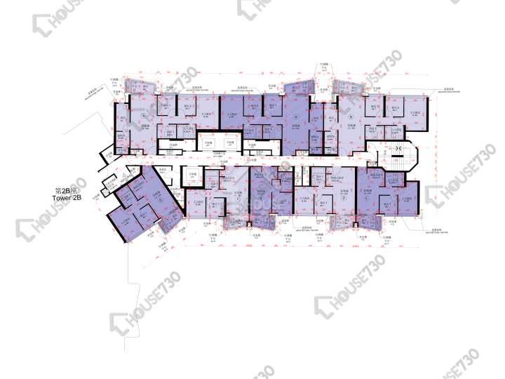維港1號 平面圖 維港1號 2A座 2-3,5-12,15-23,25-33,35樓 樓層平面圖 - House730