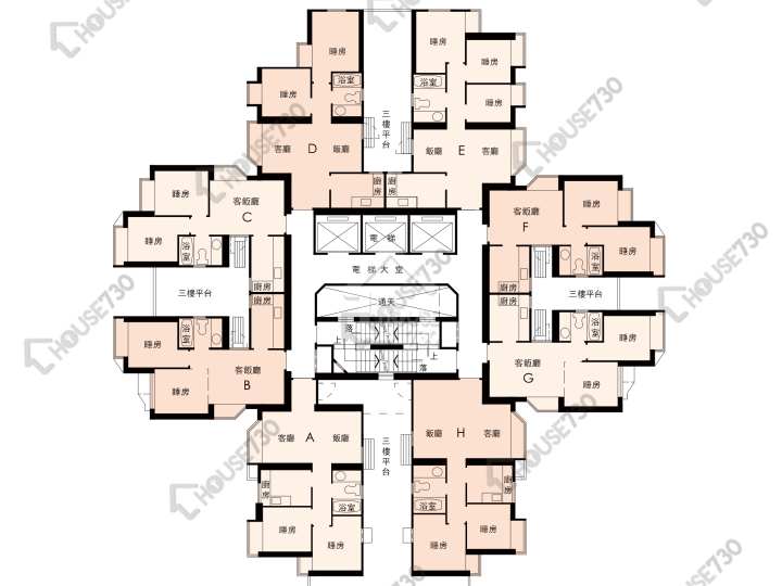 翠怡花園 平面圖 翠怡花園 3期 10座 3-15樓 樓層平面圖 - House730