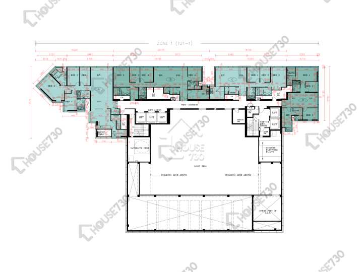 天璽 平面圖 天璽 21座 - 1區 (日鑽) 85樓 樓層平面圖 - House730